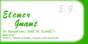 elemer gnamt business card